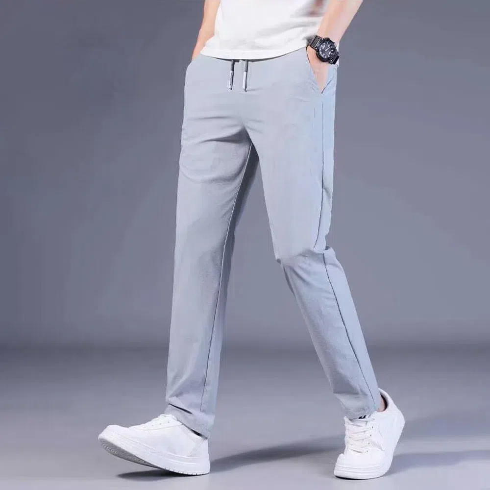 Pantalon décontracté droit stretch en polaire chaude pour hommes