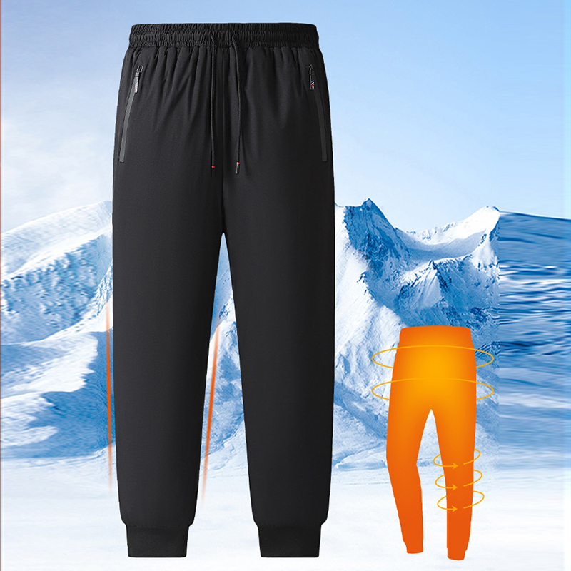 Pantalon décontracté coupe-vent en polaire chaude pour hommes
