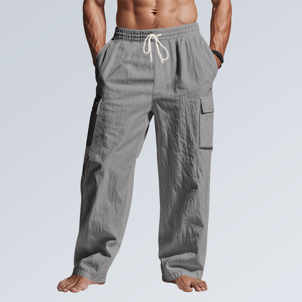 Dünne, lockere Arbeitshose mit mehreren Taschen für Herren