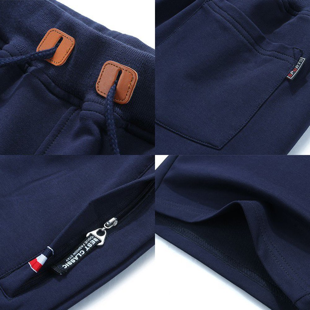 Baumwollshorts für Herren mit Kordelzug und Reißverschlusstasche