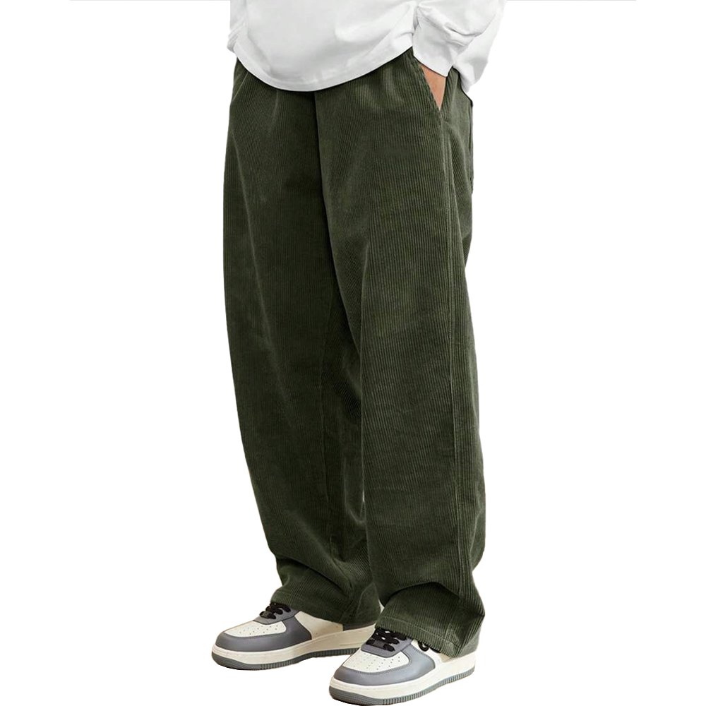 Lässige Cordhose mit weitem Bein und Kordelzug für Herren