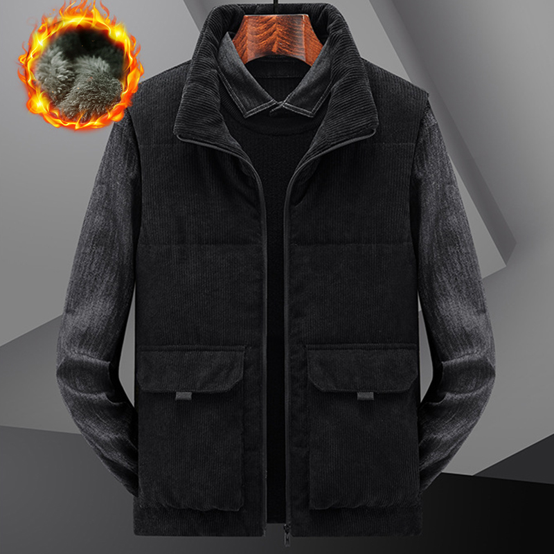 Neue warme Plüschweste aus Cord für Herren