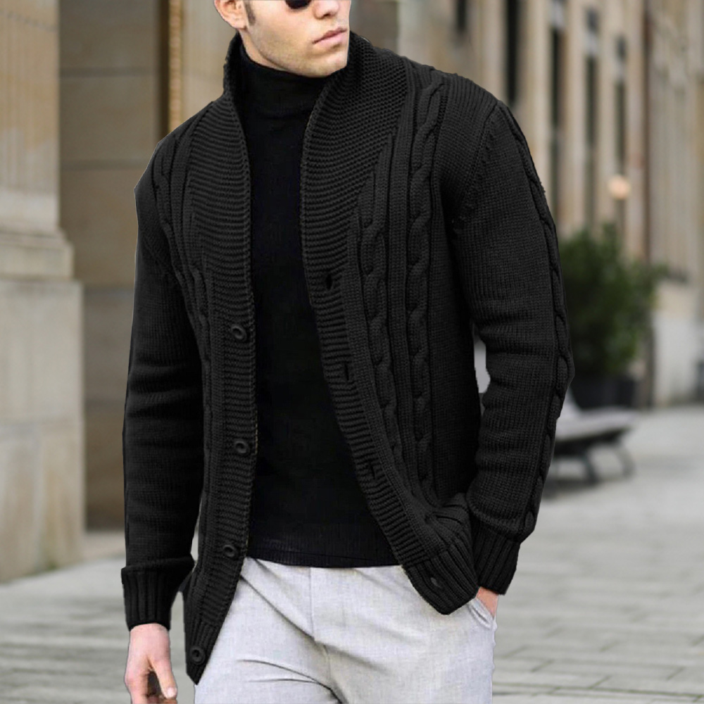 Cardigan tricoté chaud épais décontracté pour hommes