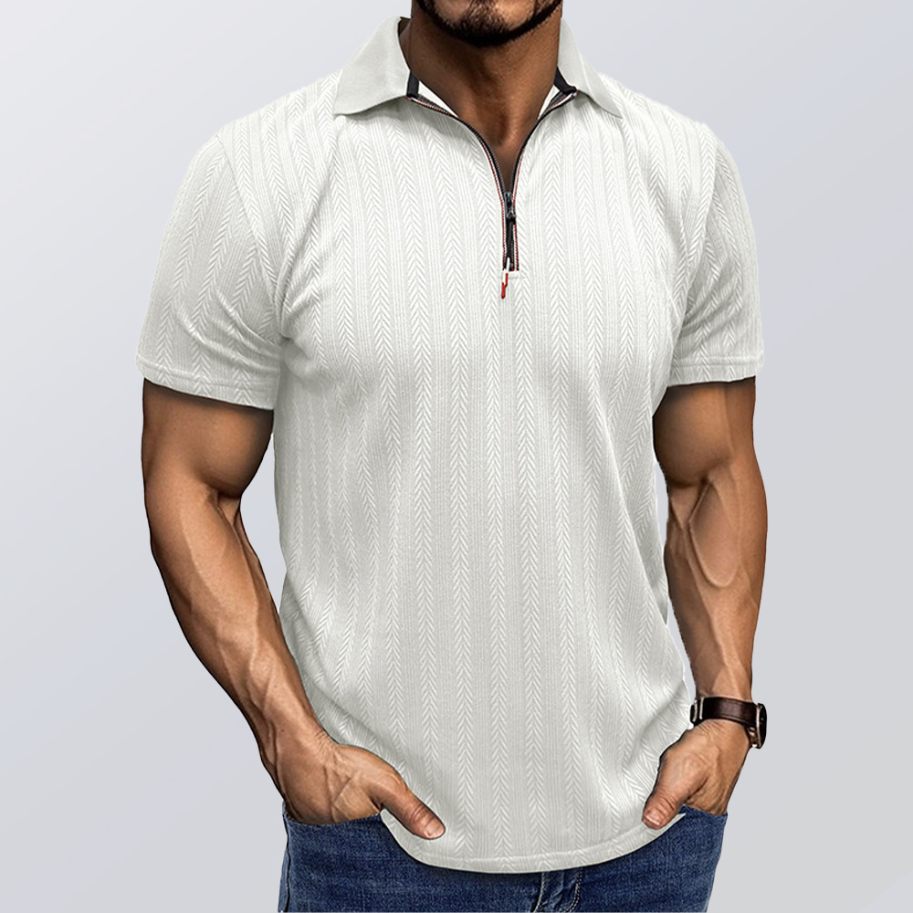 Sommer Herren Jacquard Revers Poloshirt Kurzarm