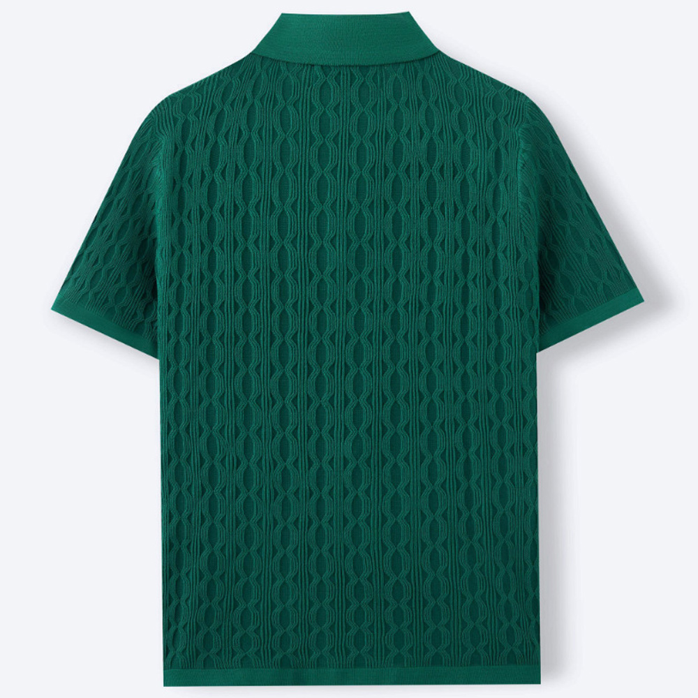 Lässiges atmungsaktives Strick-Kurzarmhemd für Herren