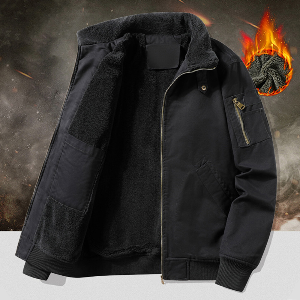 Blouson aviateur épais en polaire pour hommes