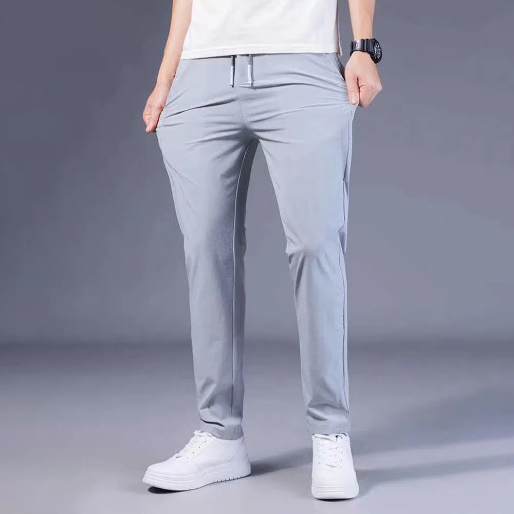 Pantalon décontracté droit stretch en polaire chaude pour hommes