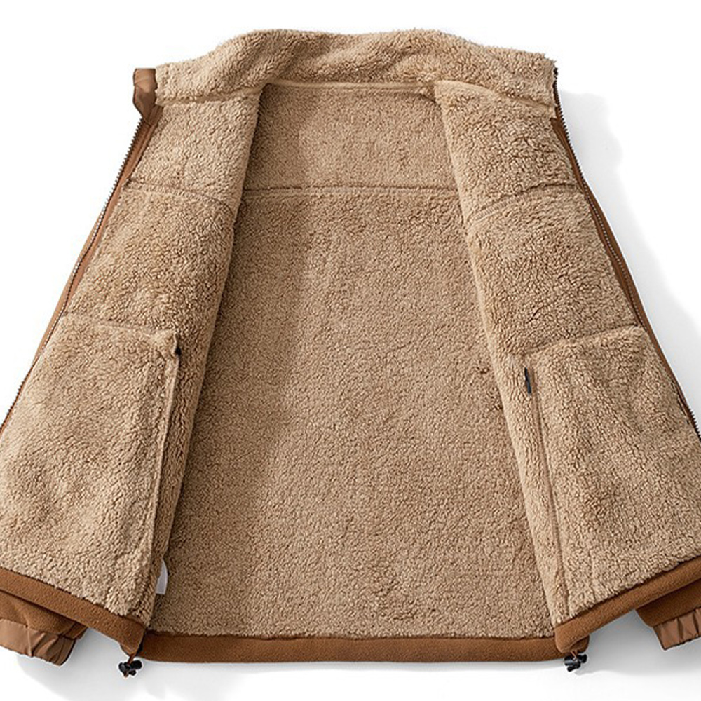 Warme Winterjacke für Herren mit Polarfleece-Futter und Samt-Stehkragen