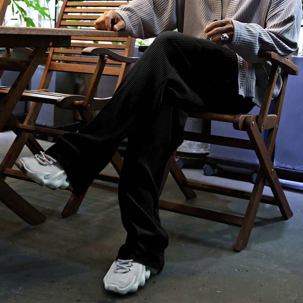 Nouveau pantalon droit décontracté en velours côtelé pour homme