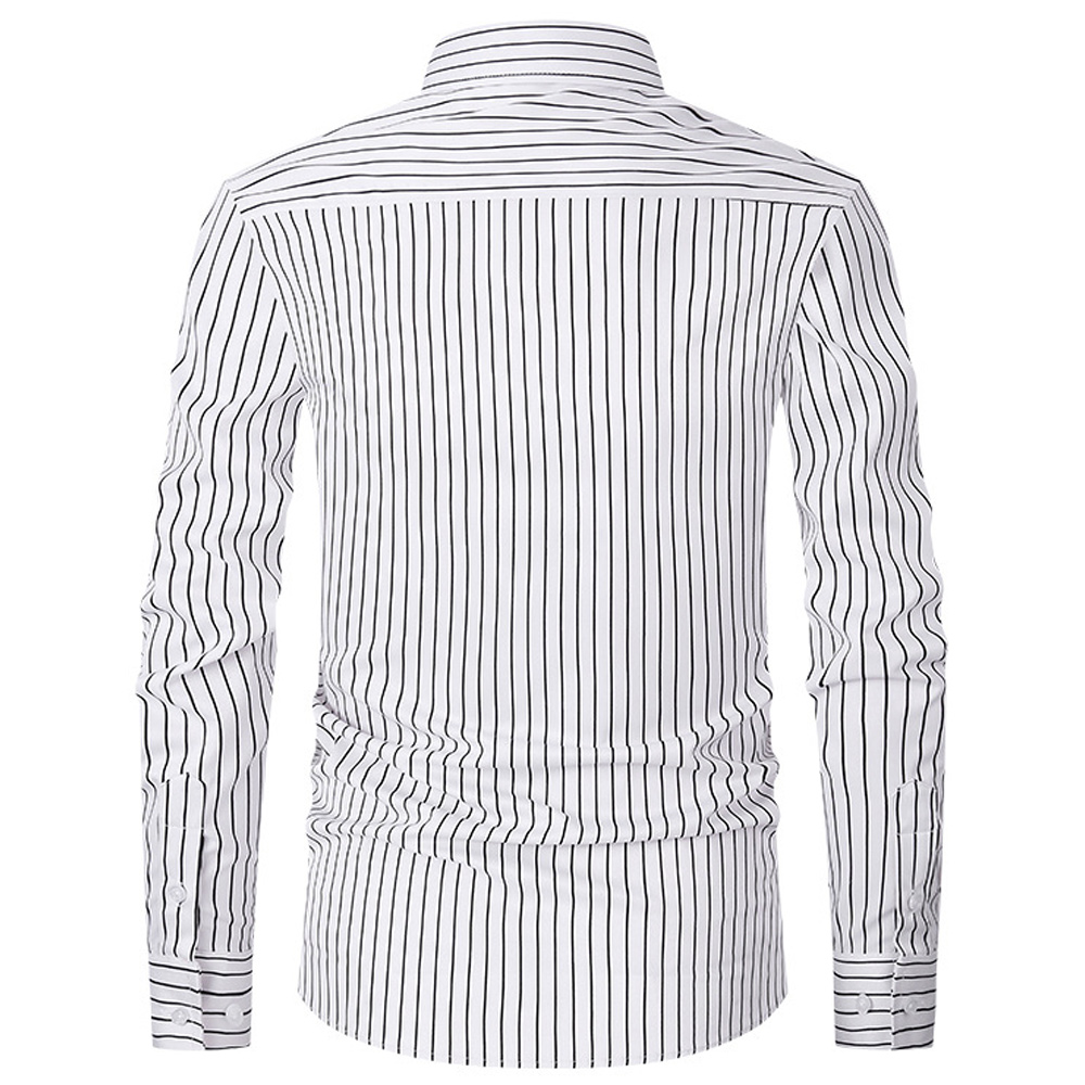 Chemise rayée décontractée et polyvalente pour homme