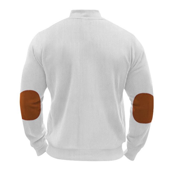 Lässige Patchwork-Reißverschlussjacke mit Stehkragen für Herren