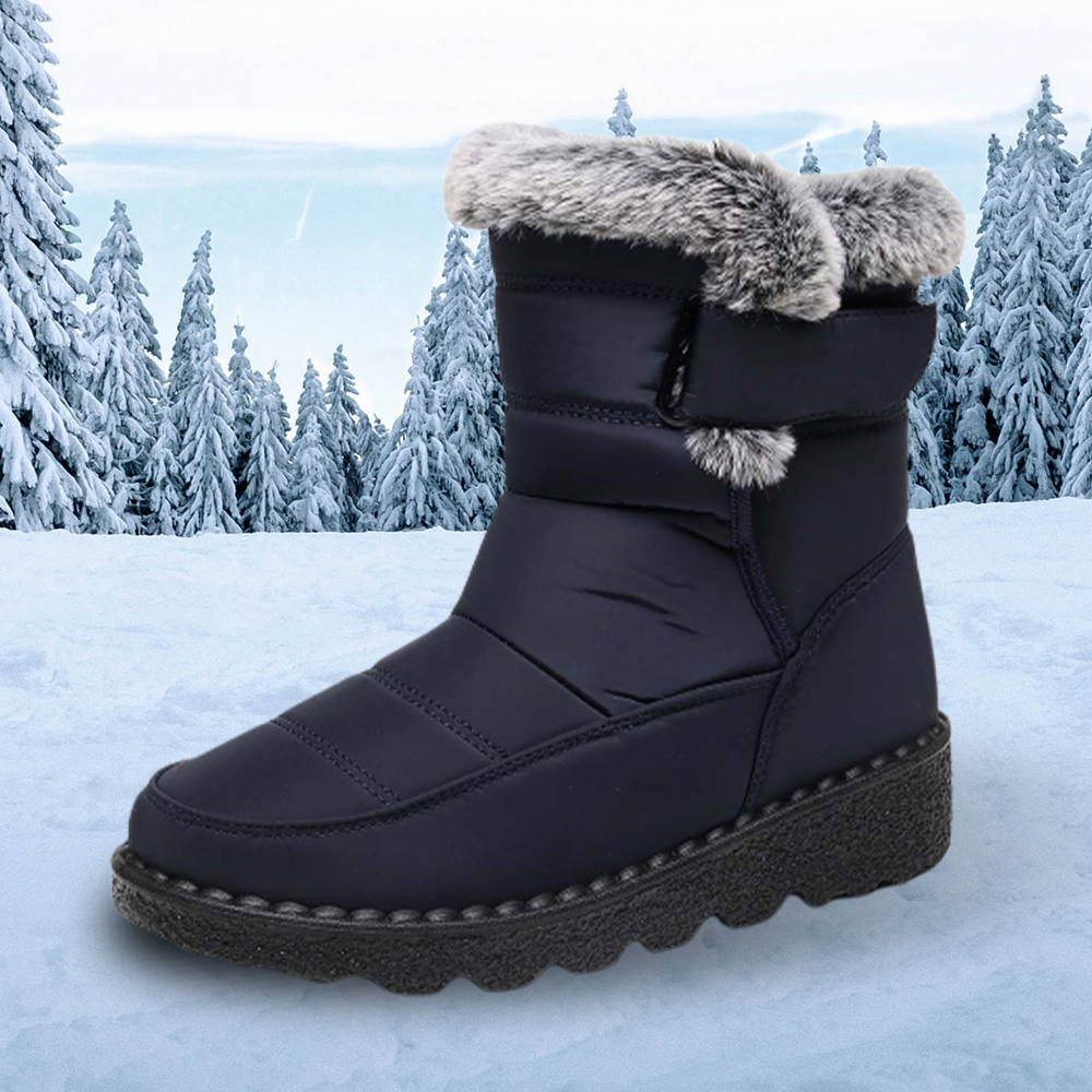 Wasserdichte Damen-Schneestiefel mit Klettverschluss