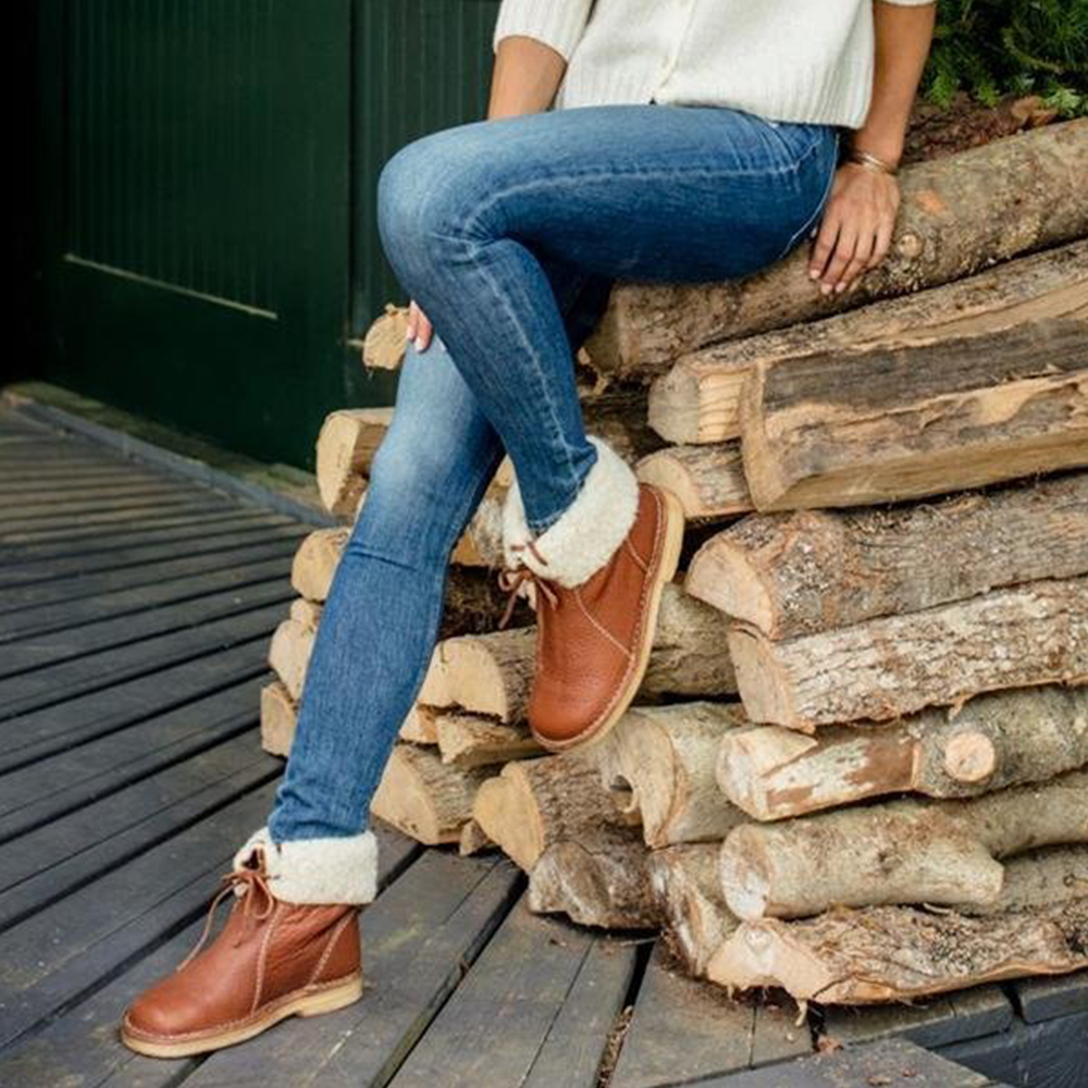 Metallwolke Wasserdichte Damenstiefel, trendige Winterstiefel aus Leder