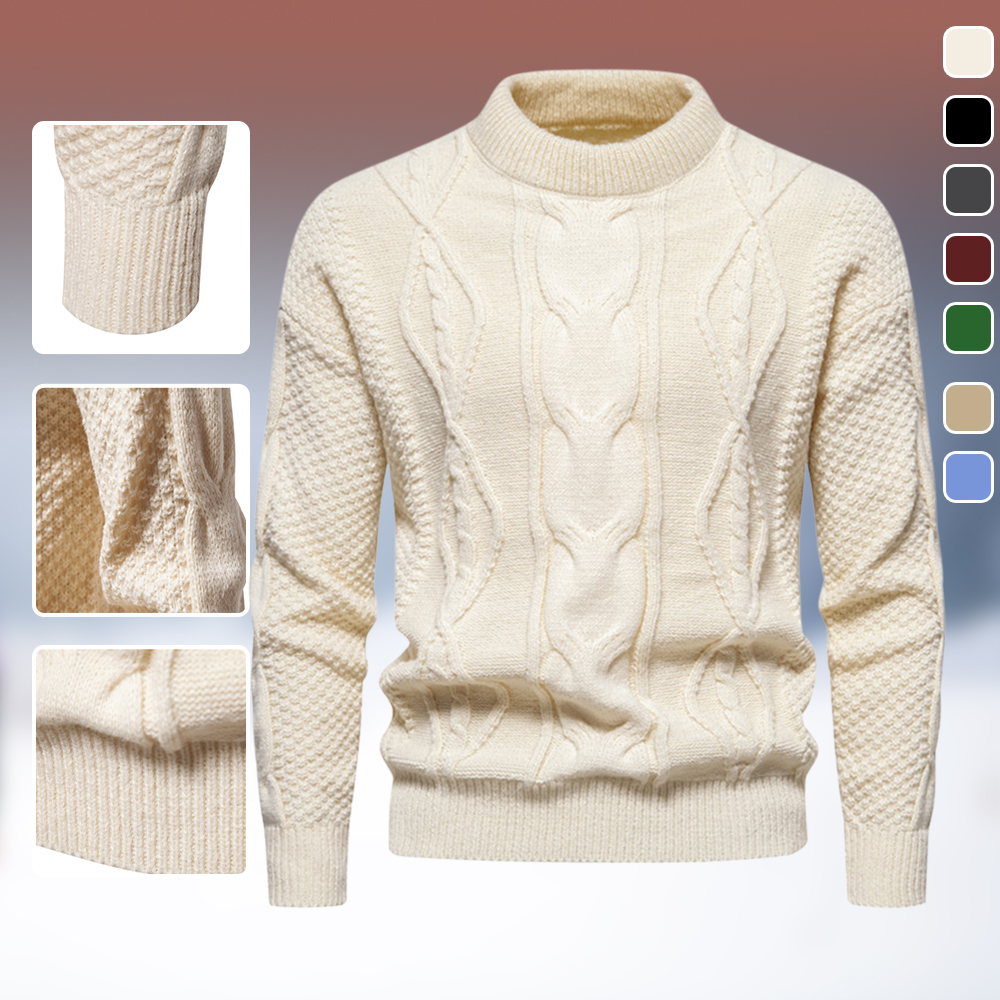 Pull tricoté rétro décontracté à col rond pour hommes