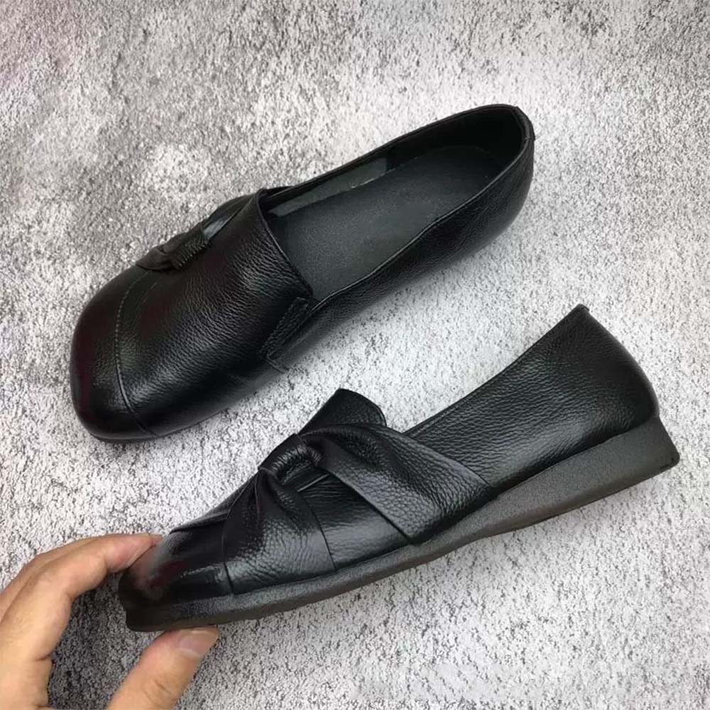 Neue Freizeitschuhe aus Leder mit Schleife für Damen