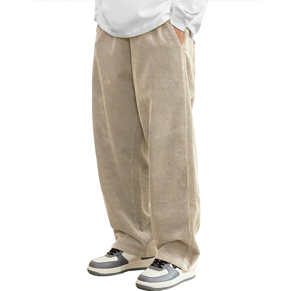 Lässige Cordhose mit weitem Bein und Kordelzug für Herren