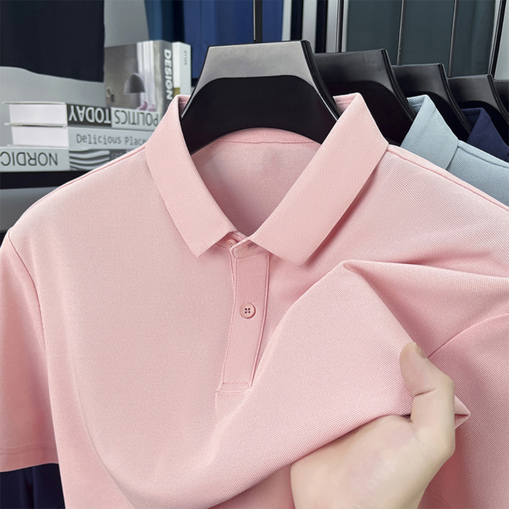 Herren-T-Shirt mit kurzen Ärmeln und Button-Down-Revers