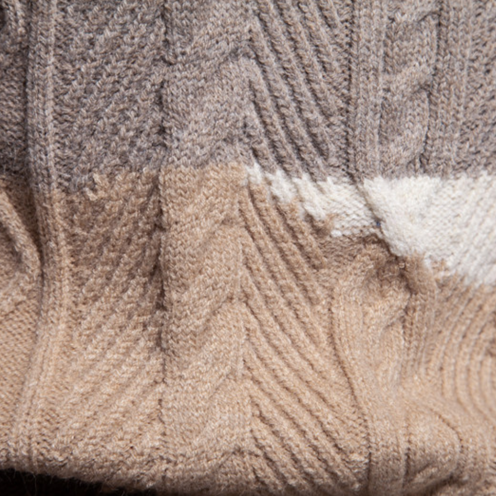 Retro-Farbblock-Pullover mit Rundhalsausschnitt für Herren im Herbst und Winter