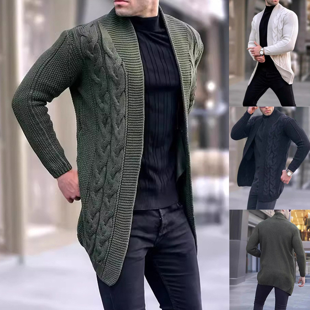 Cardigan tricoté chaud épais décontracté pour hommes