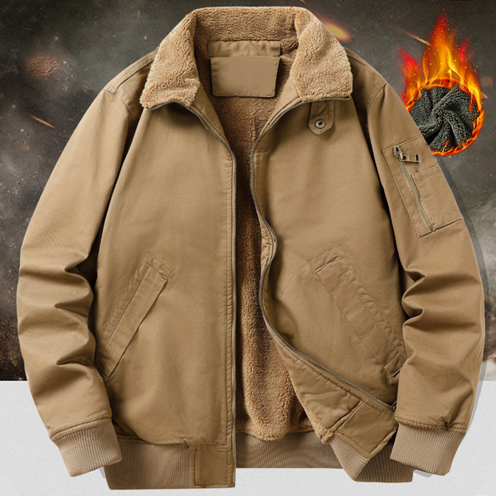 Blouson aviateur épais en polaire pour hommes