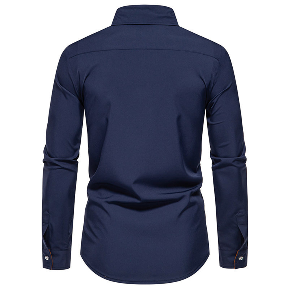 Herren-Langarmhemd mit Kontrast-Revers