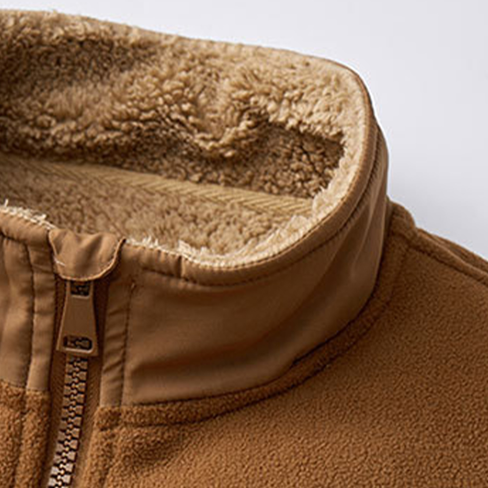 Warme Winterjacke für Herren mit Polarfleece-Futter und Samt-Stehkragen