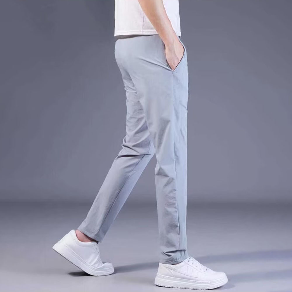 Pantalon décontracté droit stretch en polaire chaude pour hommes