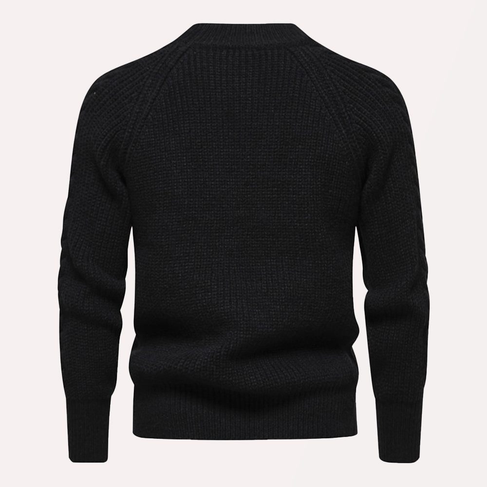 Einfarbiger Strickpullover mit Rundhalsausschnitt für Herren im Herbst und Winter