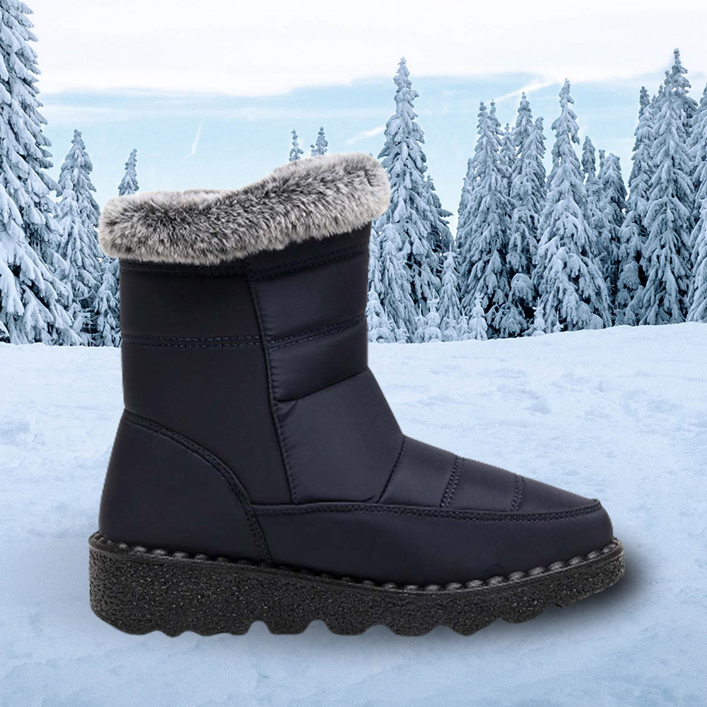 Wasserdichte Damen-Schneestiefel mit Klettverschluss