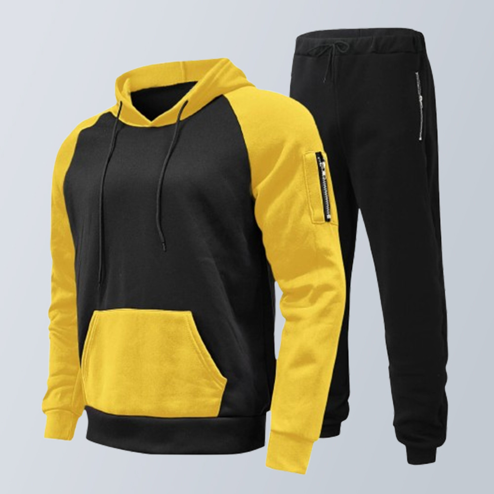 Zweiteiliger Anzug aus Sport-Sweatshirt und Hose mit Farbblockdesign für Herren