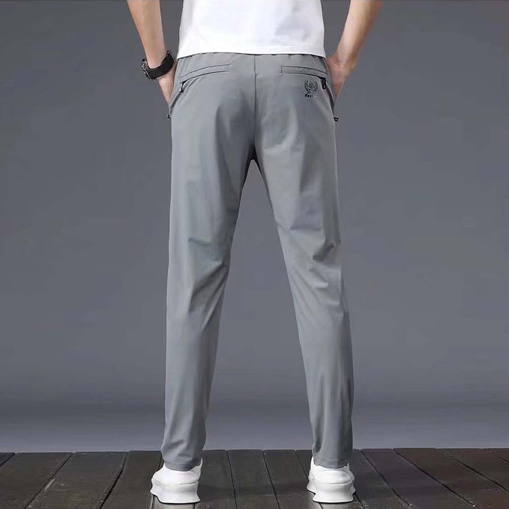 Metallwolke Pantaloni casual dritti da uomo in seta di ghiaccio traspirante