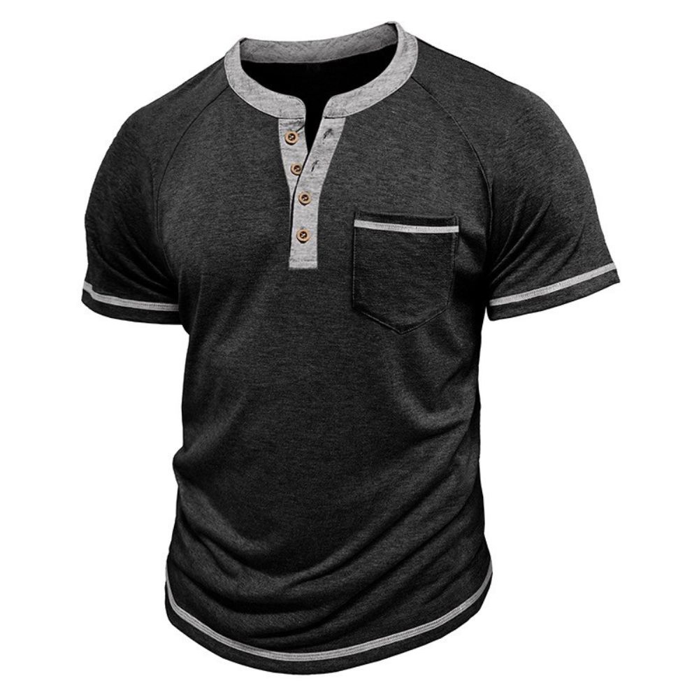 T-shirt à manches courtes en blocs de couleurs pour hommes