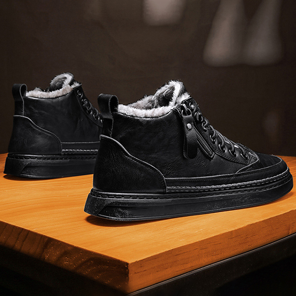 Herbst und Winter neue Leder- und Samt-Martin-Stiefel für Herren