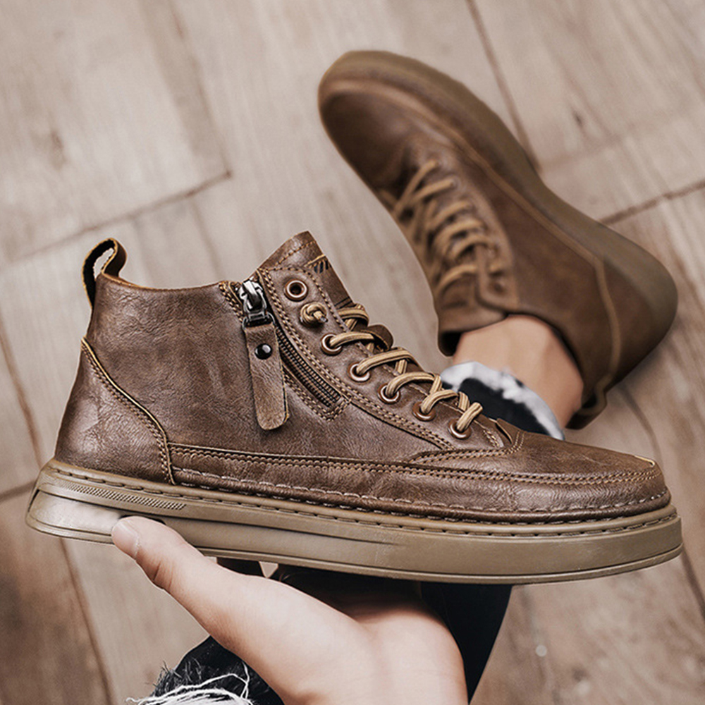 Herbst und Winter neue Leder- und Samt-Martin-Stiefel für Herren