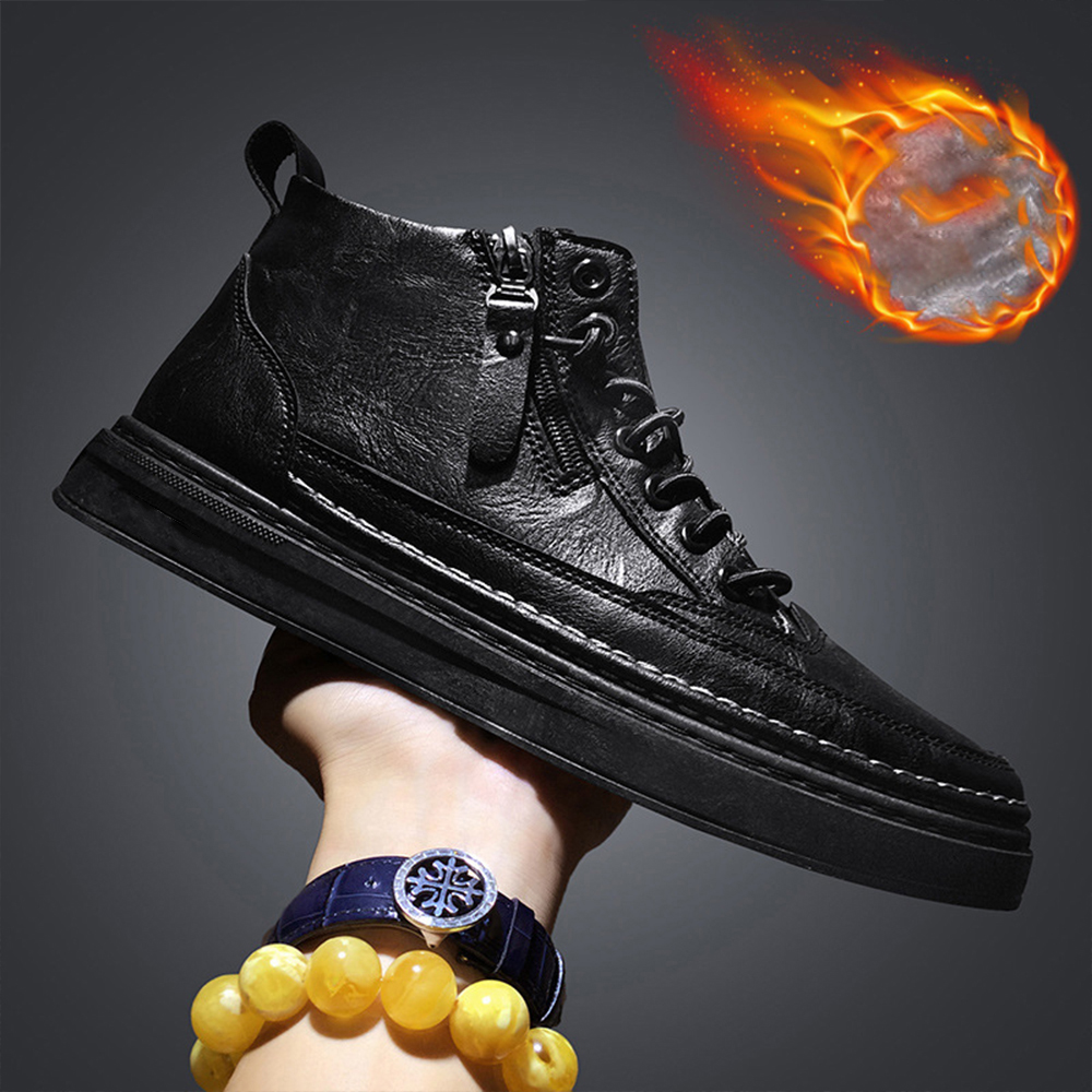 Herbst und Winter neue Leder- und Samt-Martin-Stiefel für Herren