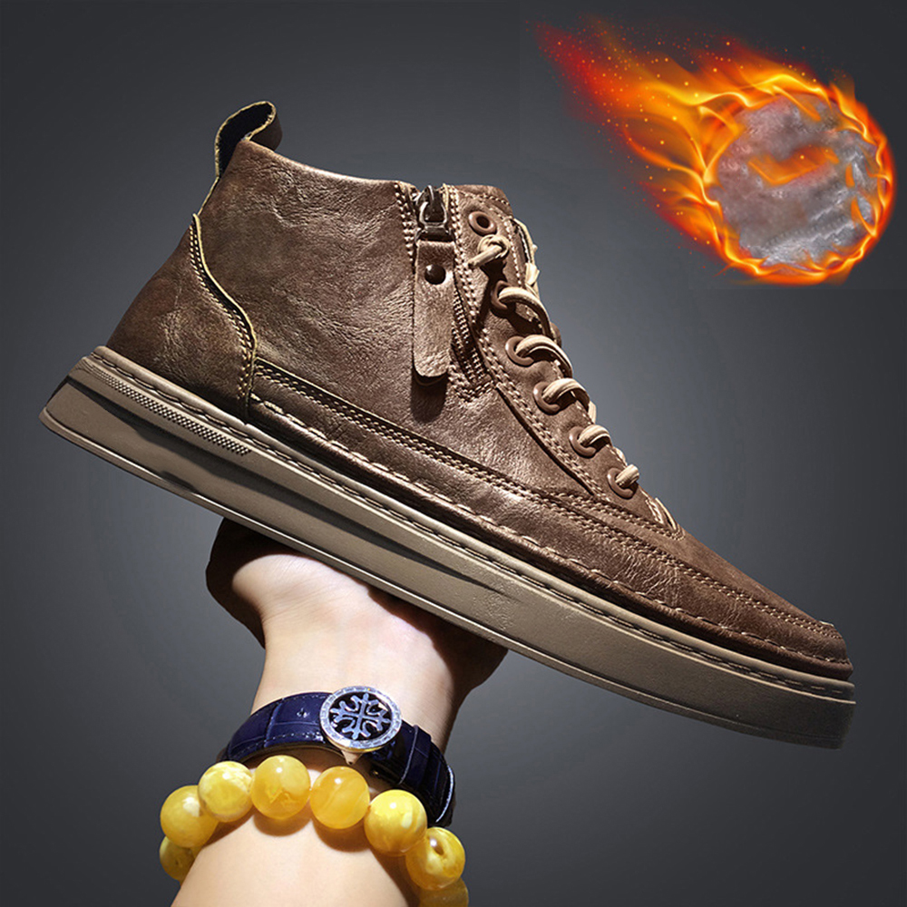 Herbst und Winter neue Leder- und Samt-Martin-Stiefel für Herren