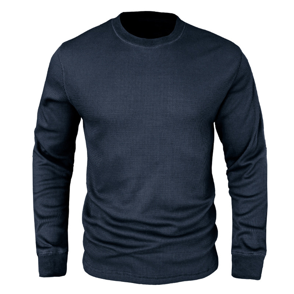 T-shirt décontracté à manches longues et col rond pour homme
