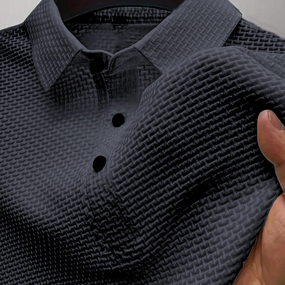 Kurzärmliges Poloshirt aus gestricktem Mesh für Herren