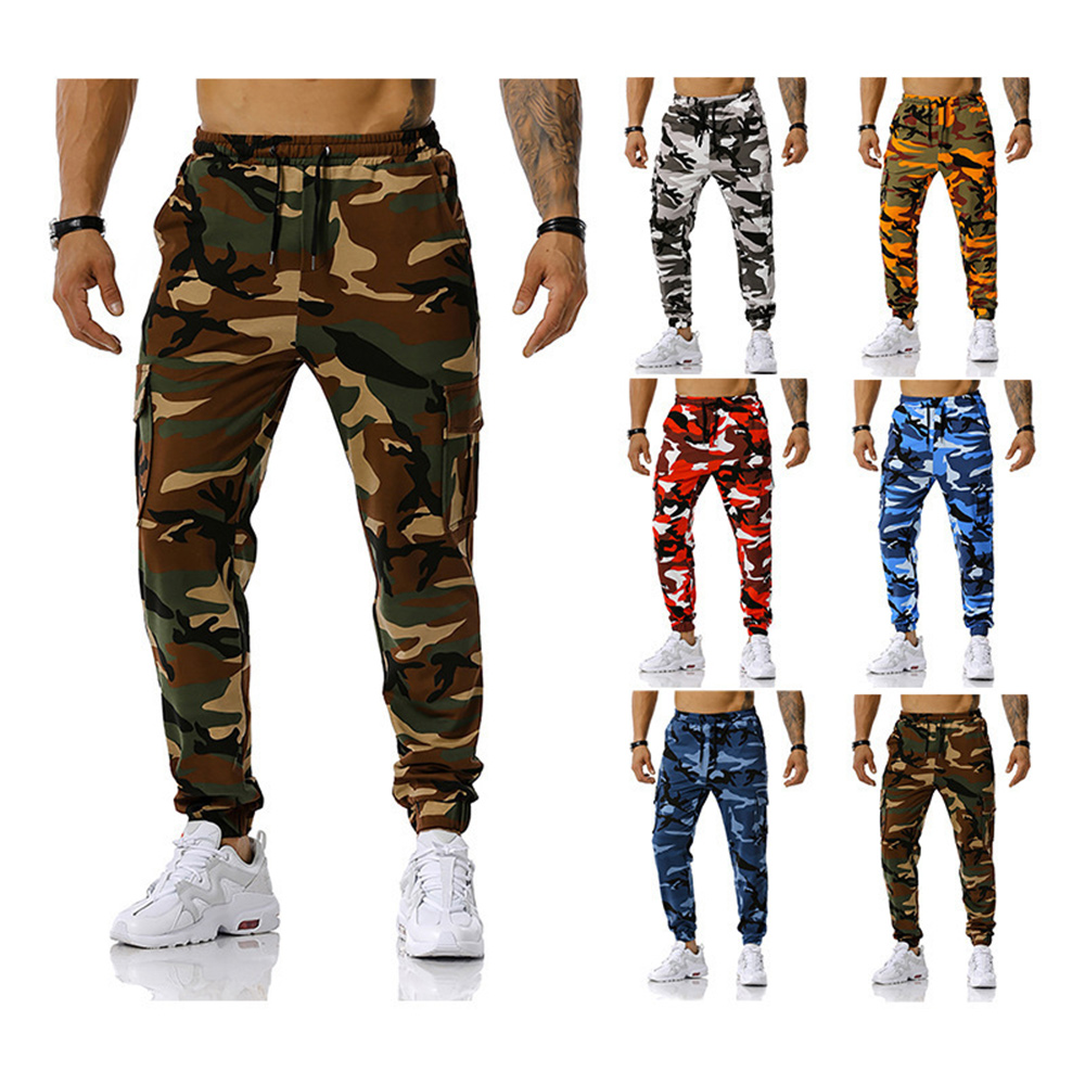 Pantalon décontracté multi-poches camouflage pour homme