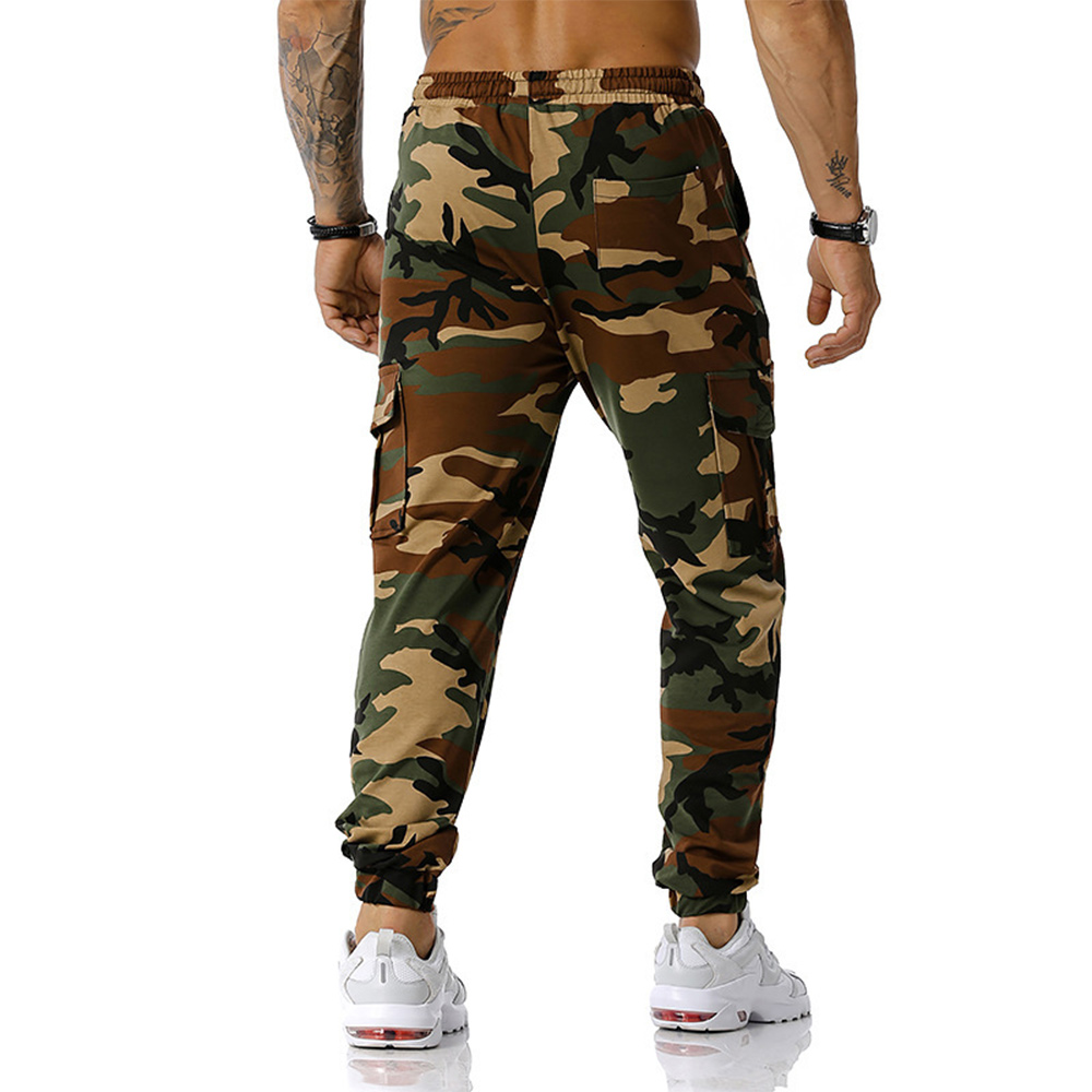 Pantalon décontracté multi-poches camouflage pour homme