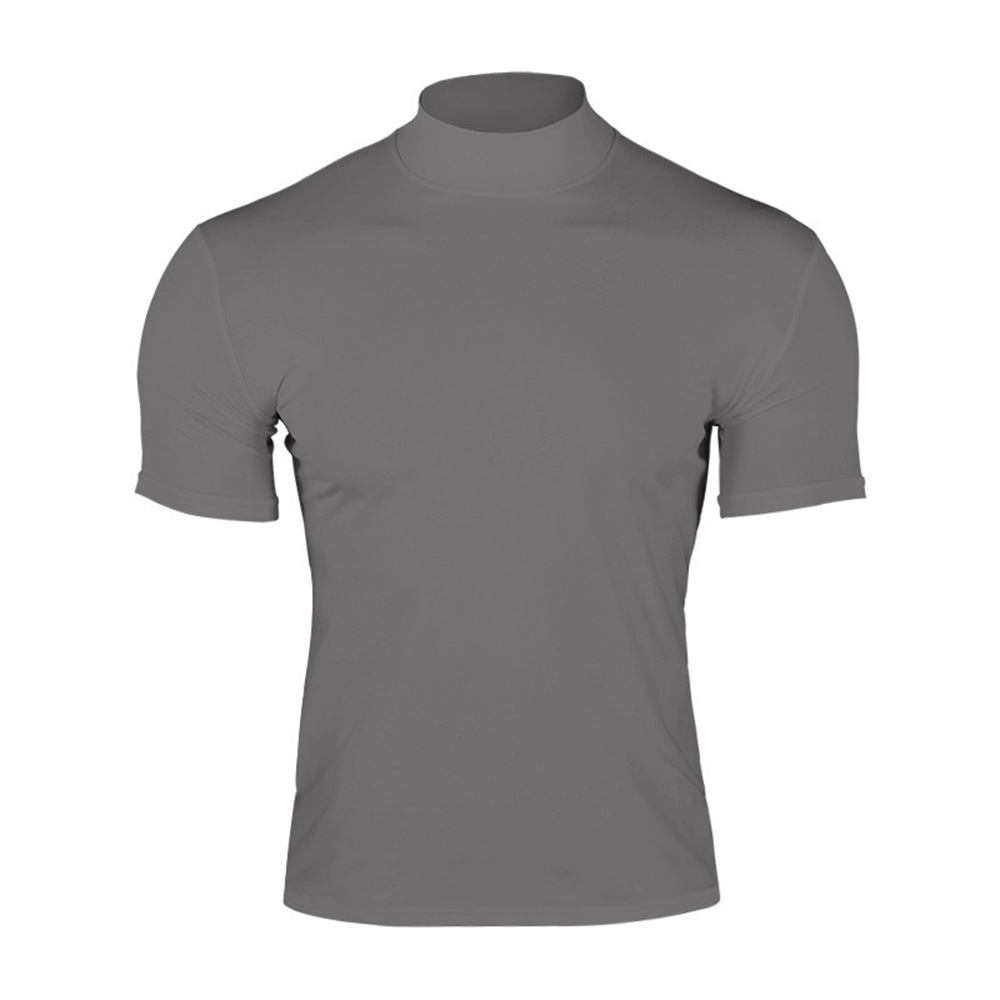 Lässiges kurzärmliges Slim-Fit-T-Shirt mit Stehkragen für Herren
