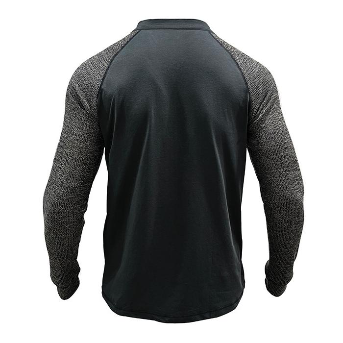 Lässiges Langarm-T-Shirt mit Patchwork-Muster für Herren