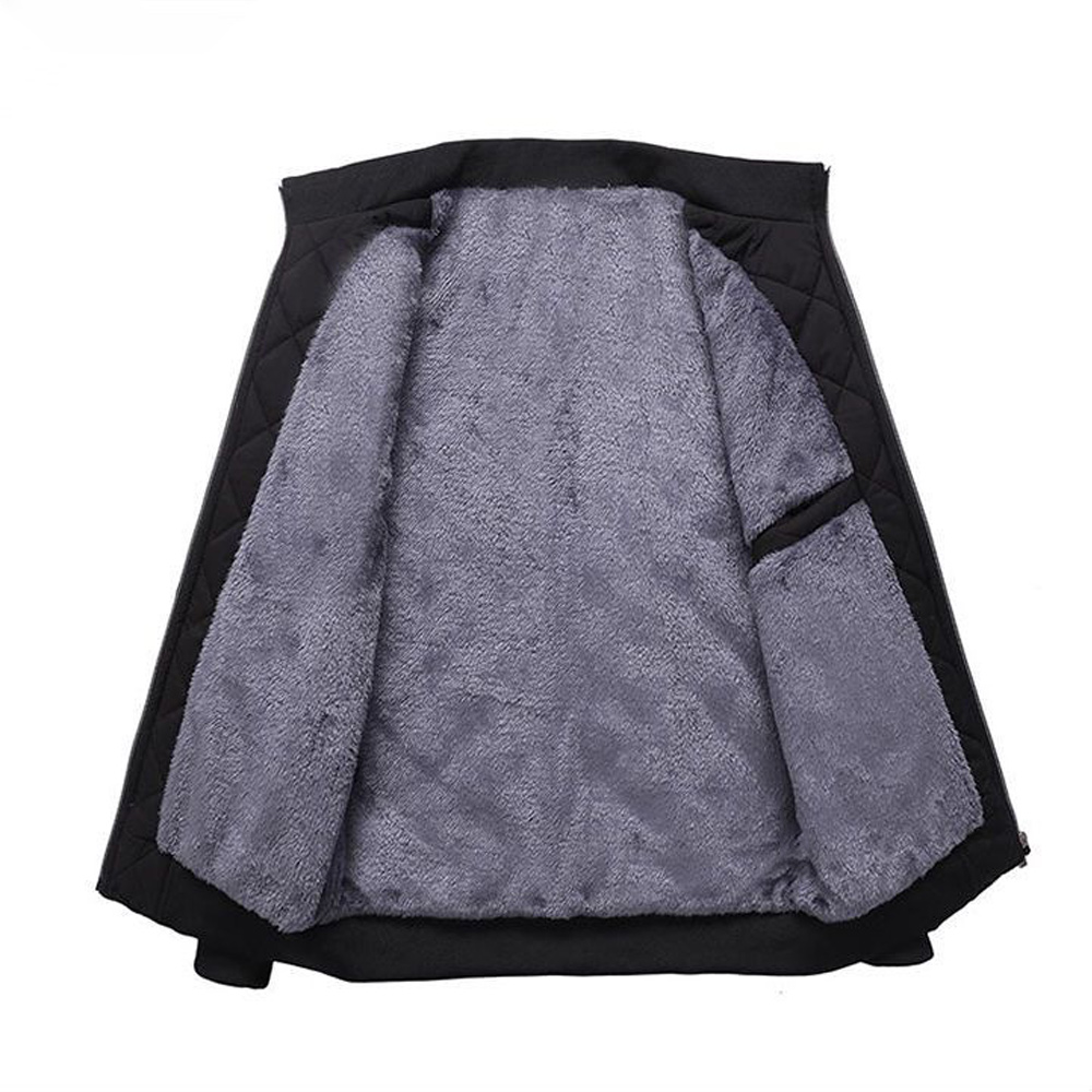 Warme Winterjacke aus verdicktem Samt für Herren mit Stehkragen