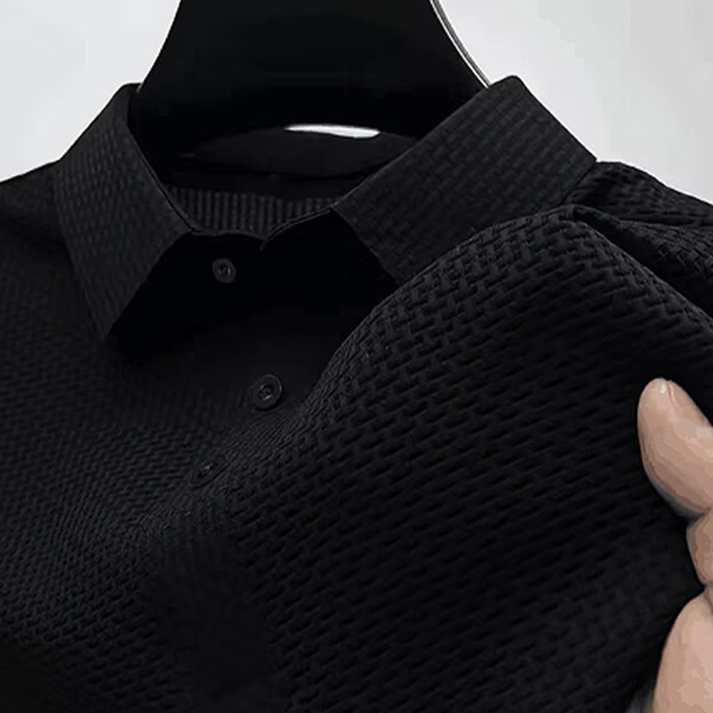 Kurzärmliges Poloshirt aus gestricktem Mesh für Herren