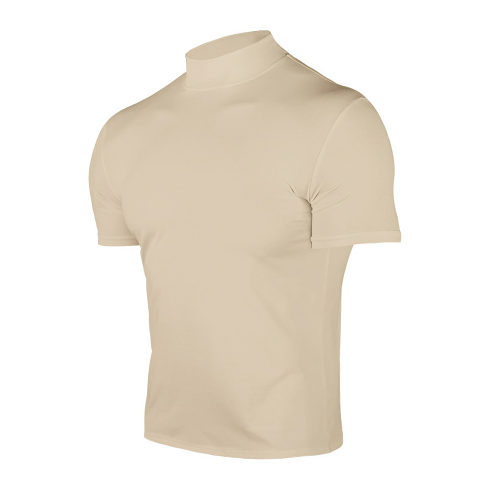 Lässiges kurzärmliges Slim-Fit-T-Shirt mit Stehkragen für Herren