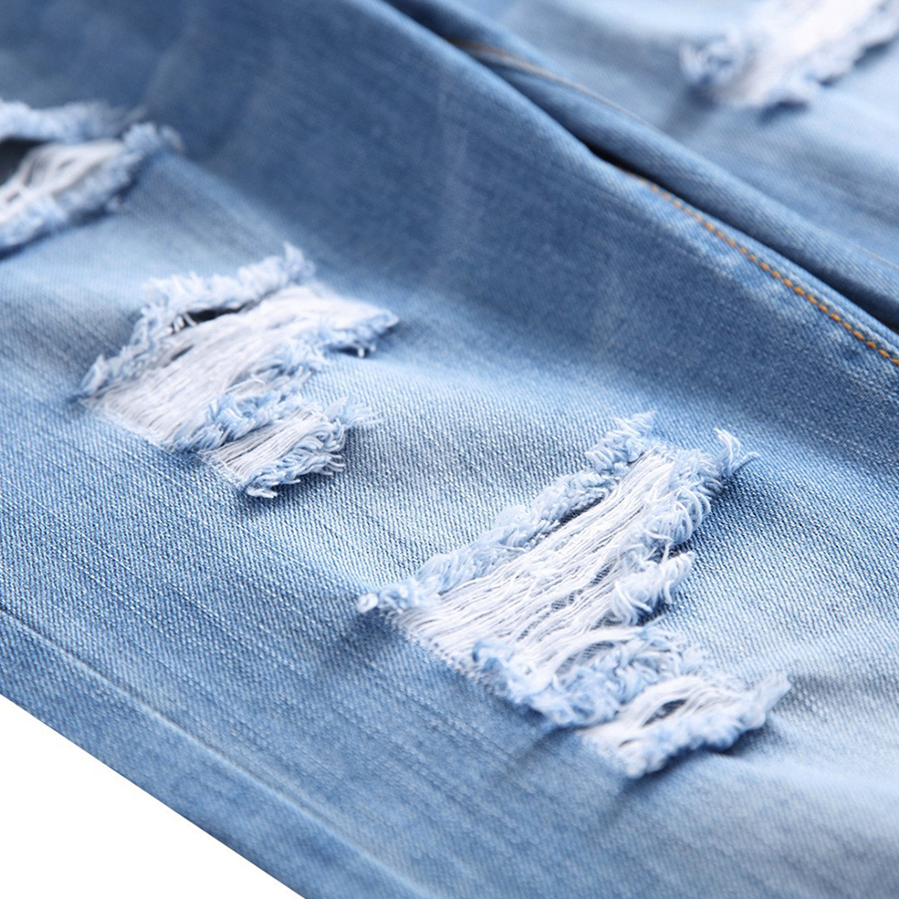 Stylische zerrissene Straight Slim Jeans für Herren