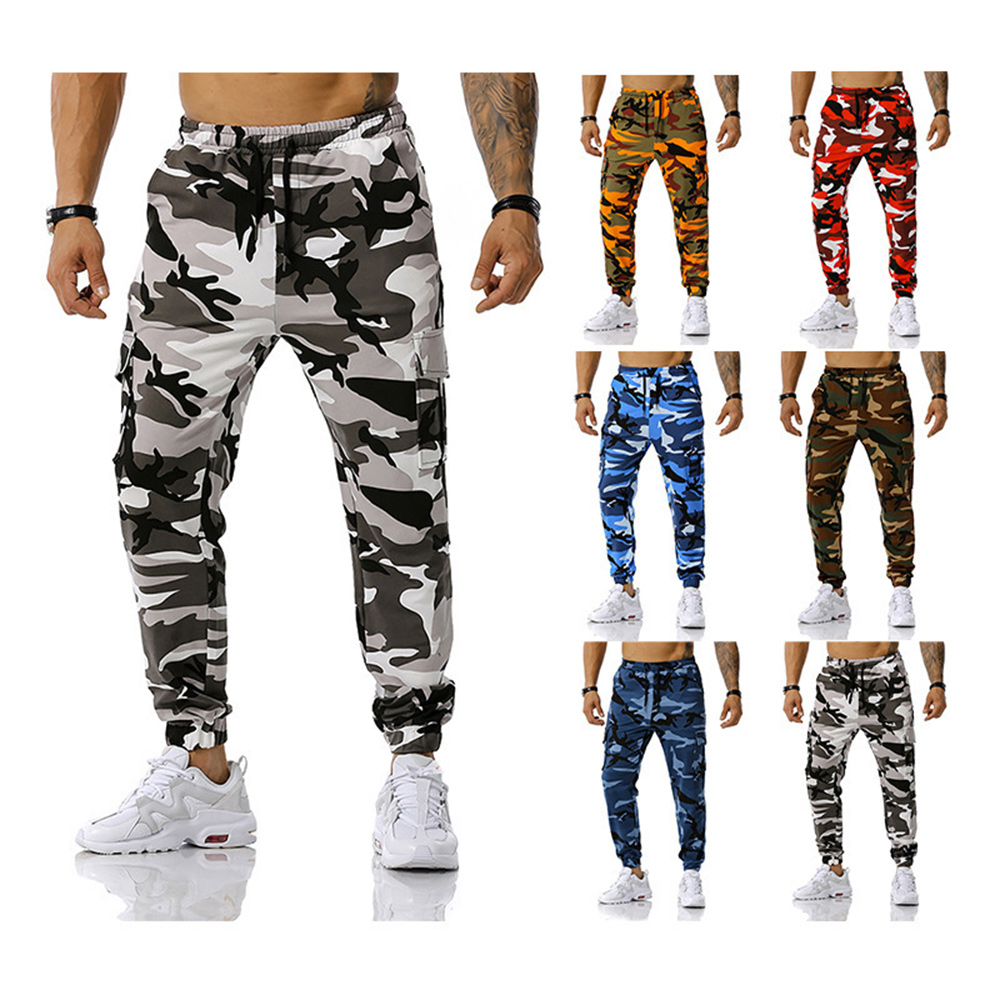 Pantalon décontracté multi-poches camouflage pour homme