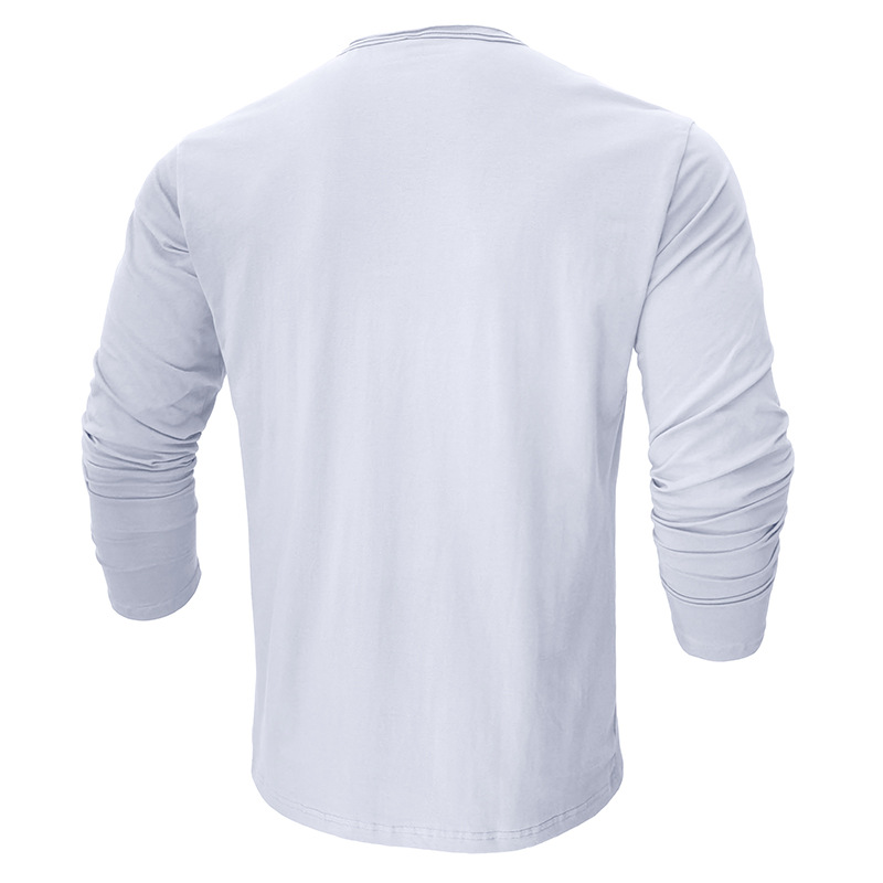 T-shirt en coton à manches longues et col rond pour homme