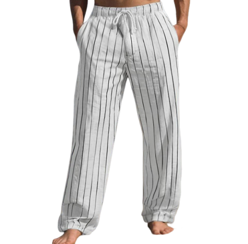 Lässige lockere gestreifte Hose mit weitem Bein für Herren