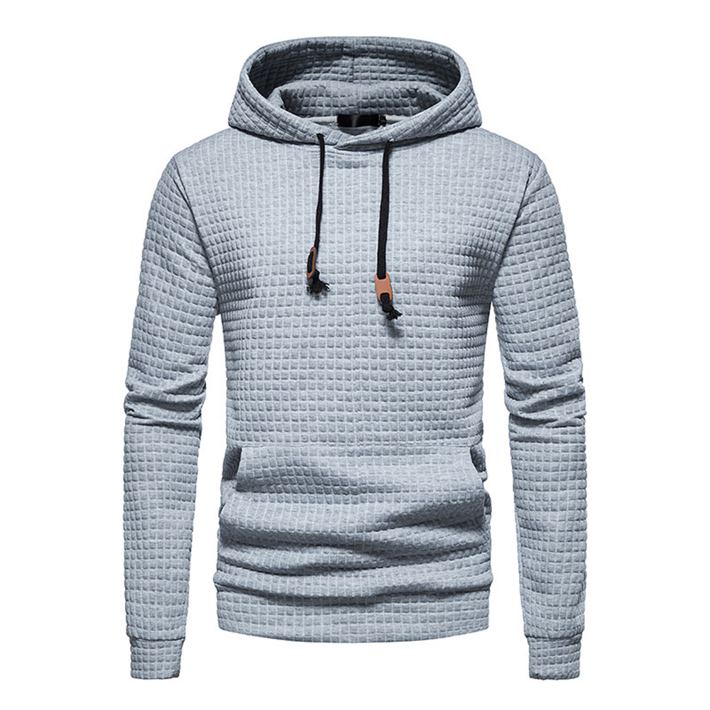 Langärmliges Herren-Sweatshirt mit Waffelmuster und Kapuze